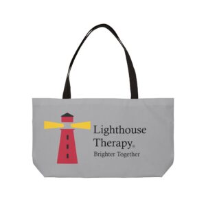 Lighthouse Therapy logo Weekender Tote Bag | Brighter Together